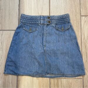 Free People Braided Denim Skirt